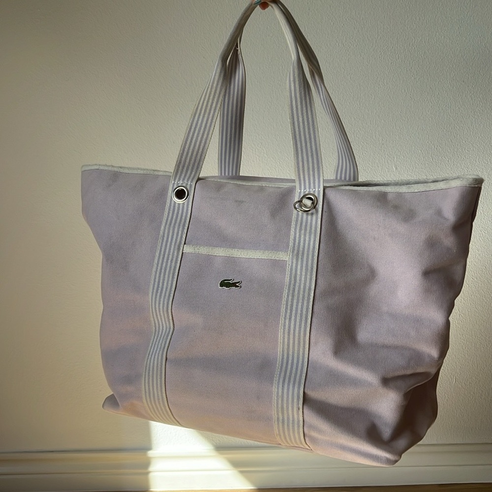 LACOSTE Canvas Large Weekend Tote Bag